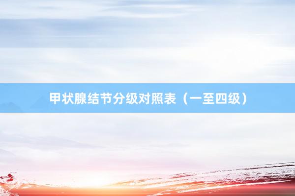 甲状腺结节分级对照表（一至四级）